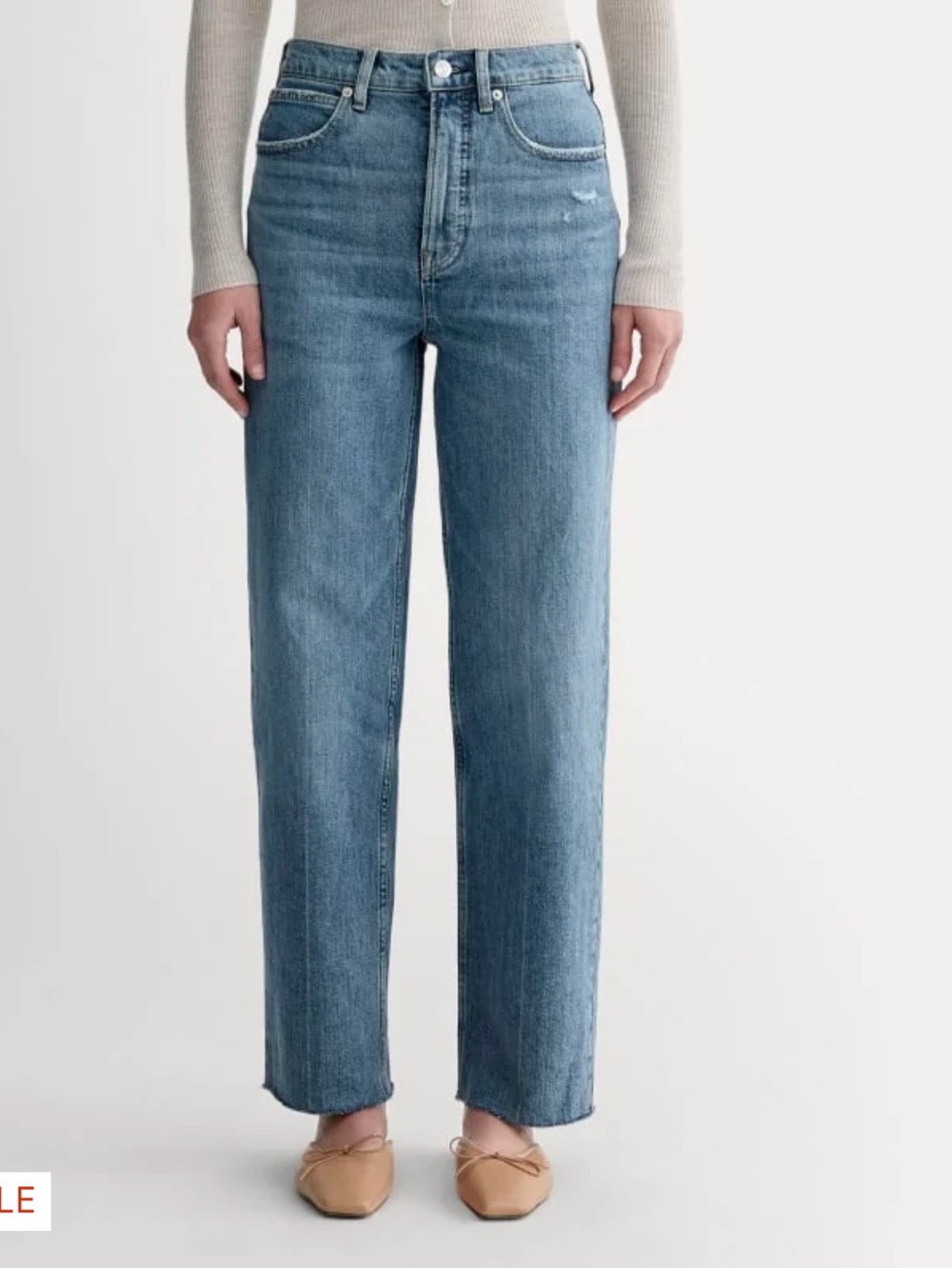 EVERLANE WMNS THE WAY HIGH JEAN ORGANIC COTTON STRETCH RAW HEM SIZE 25 regular